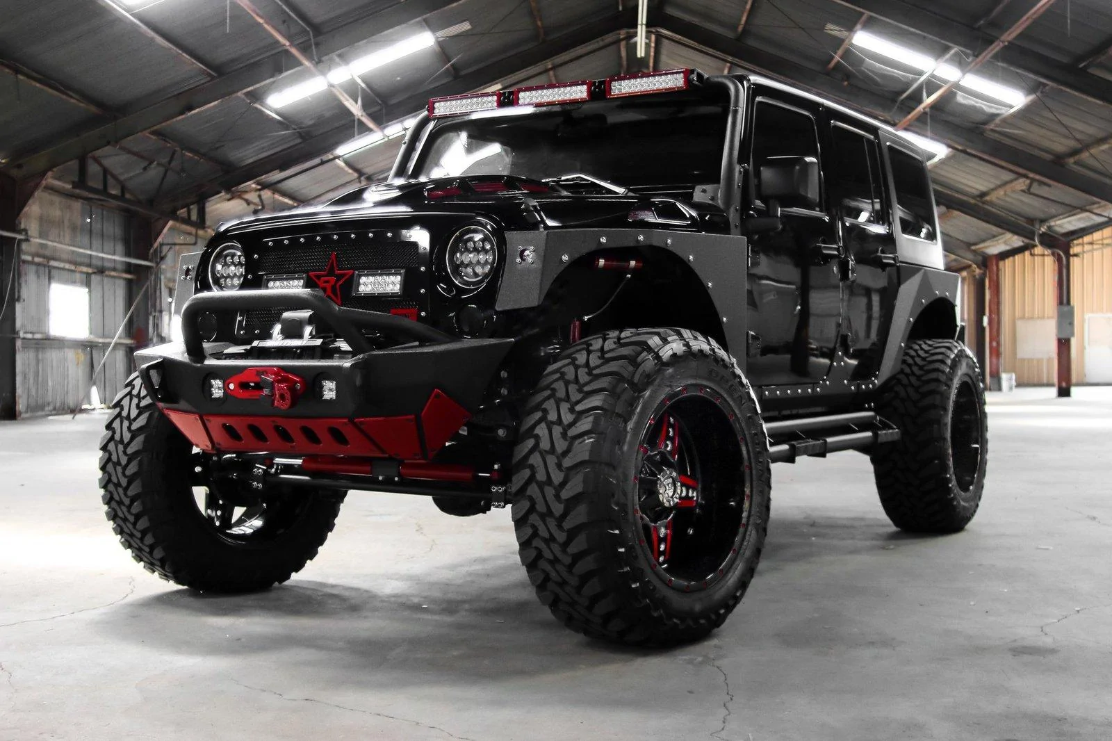 Jeep Gladiator [Updated] 2020 Gladiator Colors Revealed! Gobi, Hydro Blue, Gator Coming Soon RBP_PSFF001_Pro_Series_Fender_Armor_Trim_JK_Red_and_Black_Jeep_2