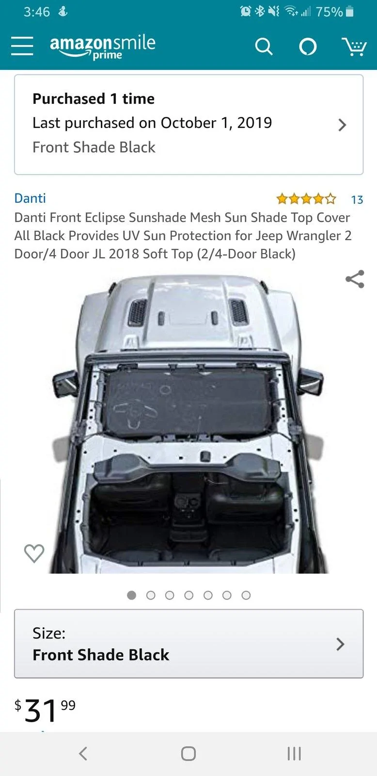Jeep Gladiator Sunrider with Spiderwebshade? Screenshot_20191210-154645_Amazon Shopping