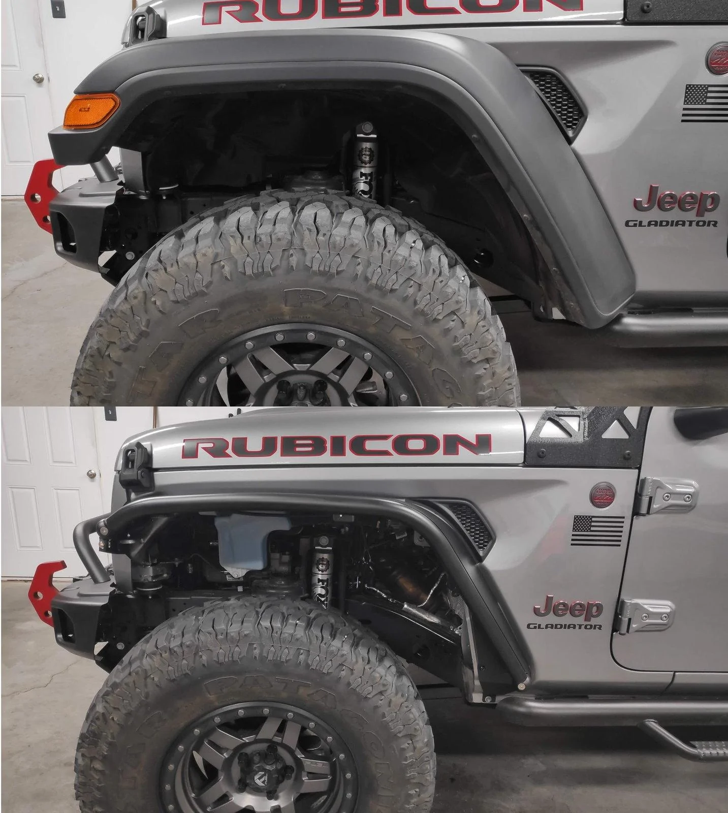 Jeep Gladiator Metalcloak fender install and comparison pics FS
