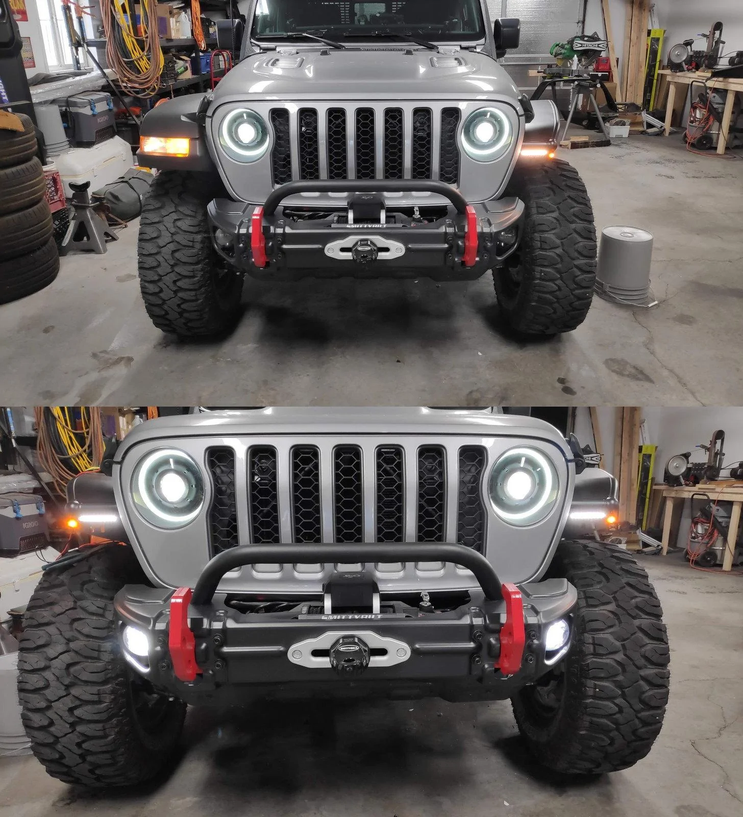 Jeep Gladiator Metalcloak fender install and comparison pics lights