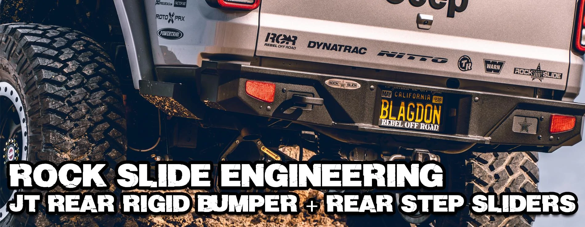 Jeep Gladiator Rock-Slide Engineering JT Rigid Rear Bumper + Rear Step Slider RSE-JT