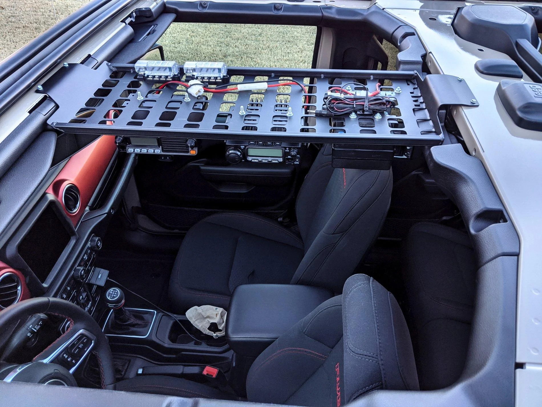 Jeep Gladiator What did you do TO your Gladiator today? [ADMIN WARNING: NO POLITICS, NO GUN TALK] Gladiator, Dec 19, CP_162300, Overhead Molle Panel with Comm Gear (Overhead View)