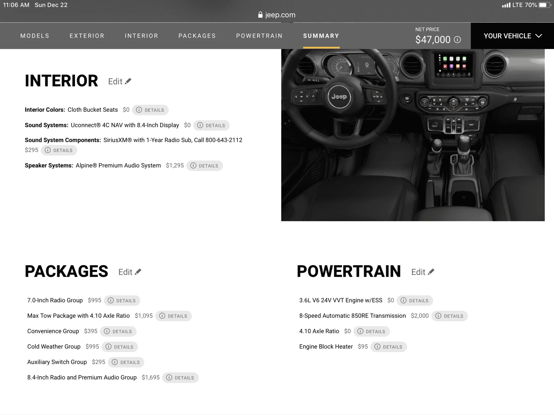 Jeep Gladiator Jeep build tool options added B50A3180-213D-4752-AF17-6756FADB0B23