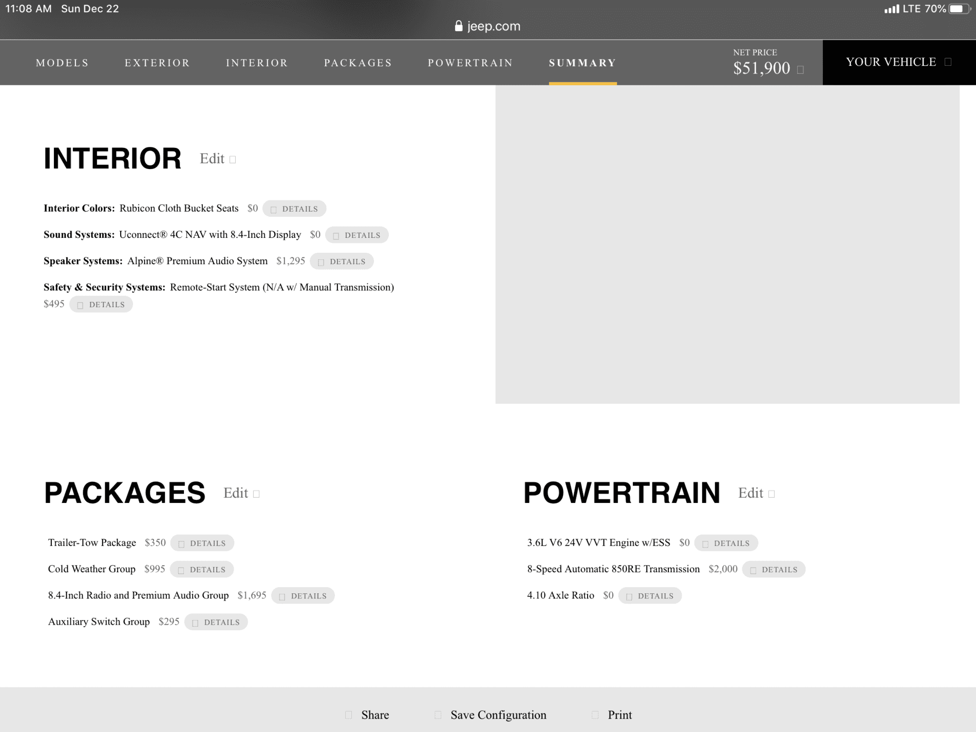 Jeep Gladiator Jeep build tool options added 163651B5-09AA-45C9-BBA8-B45A11BD0DC8