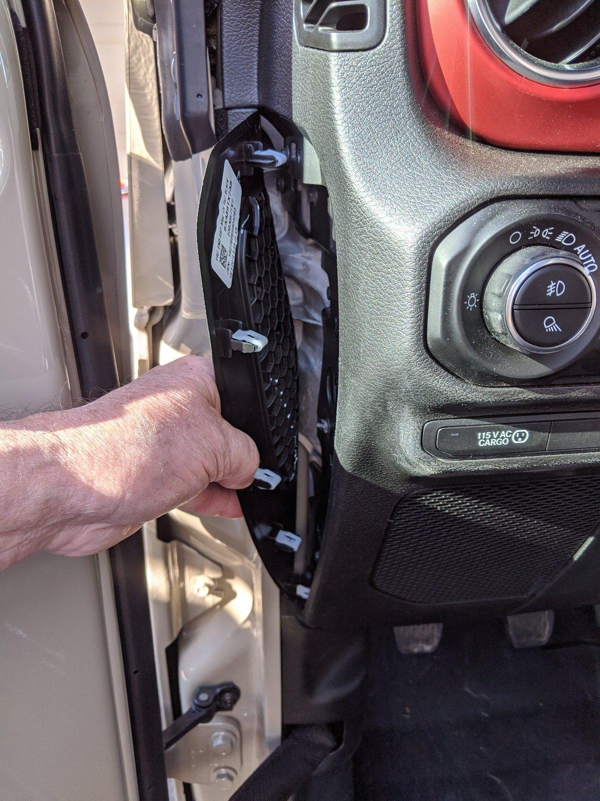 Jeep Gladiator Convince Me I'm Nuts:  Access Thru Firewall Gladiator, Dec 19, CP_112933, Pulling Dash Side Panel