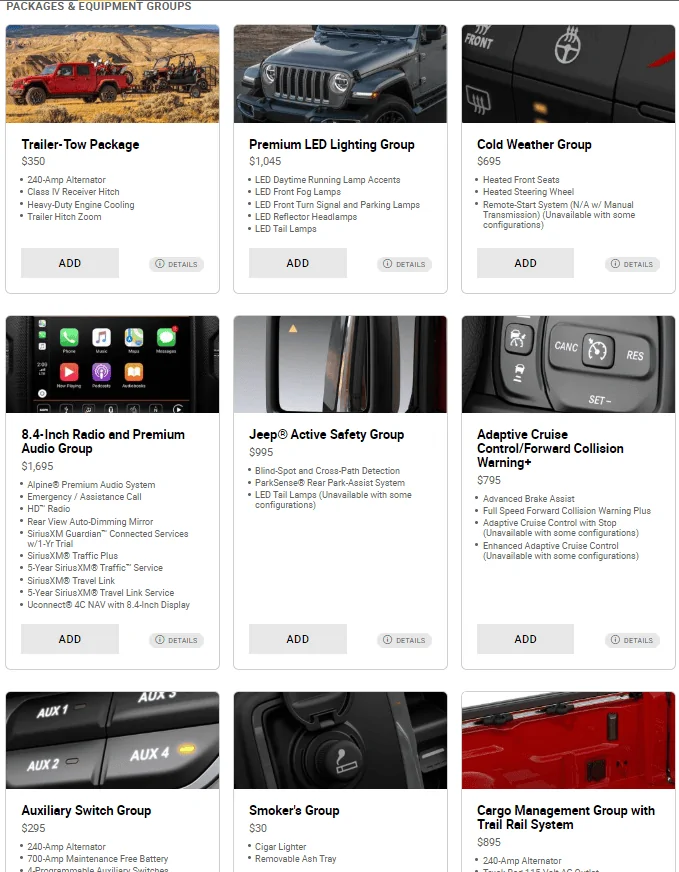 Jeep Gladiator JT not holding value packages