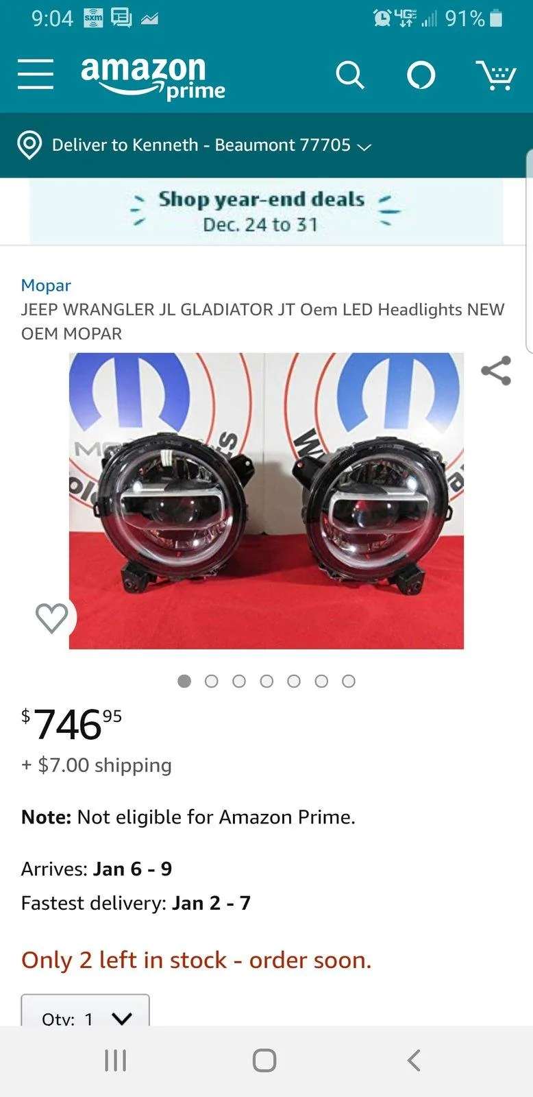 Jeep Gladiator Best LED Lights Screenshot_20191230-090458_Amazon Shopping