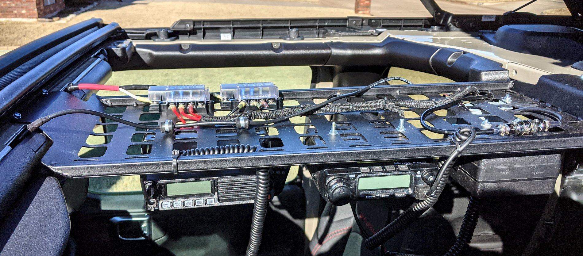 Jeep Gladiator Convince Me I'm Nuts:  Access Thru Firewall Gladiator, Dec 19, CP_135426, Final Overhead Molle Rack Wirin