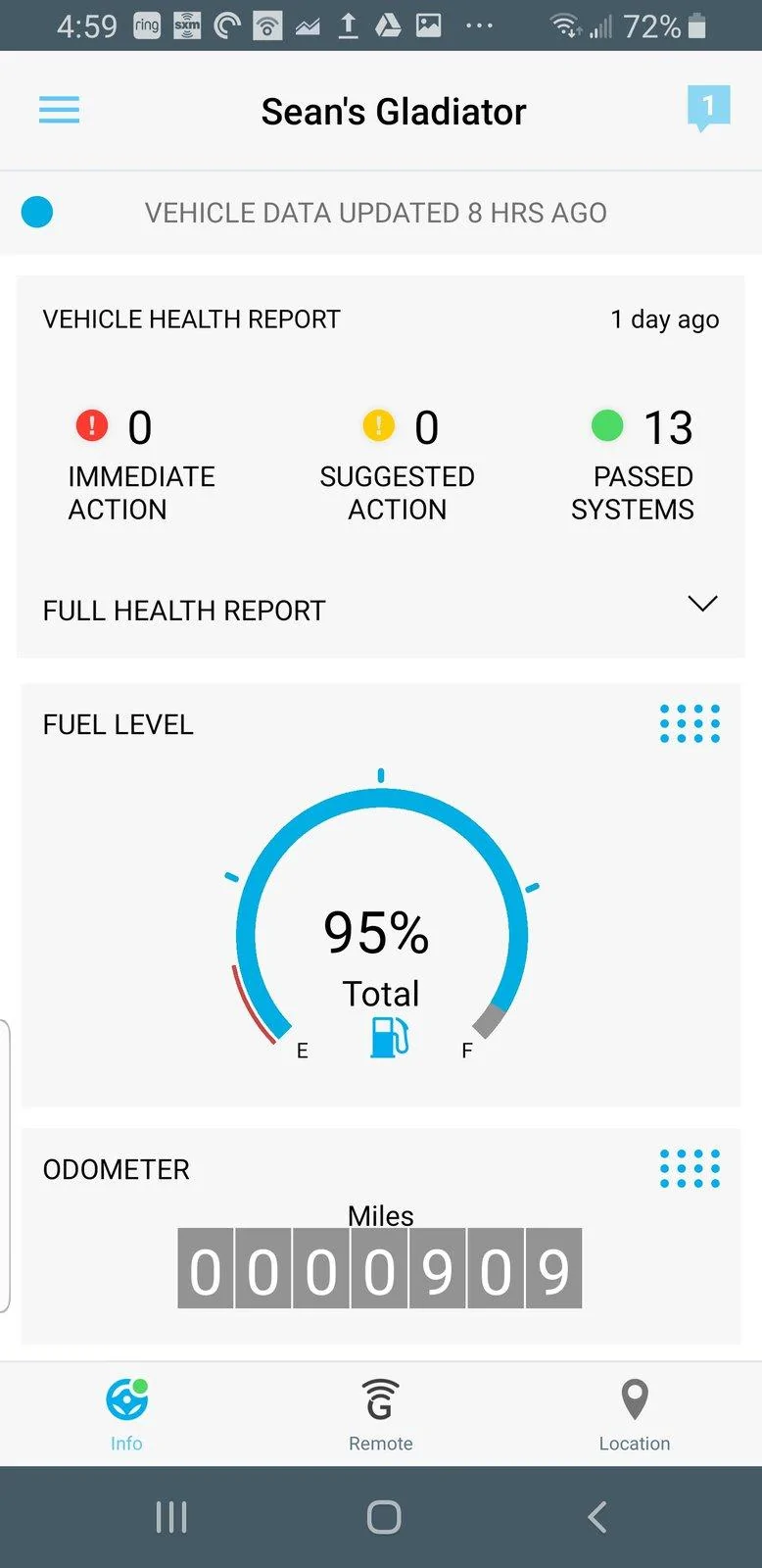 Jeep Gladiator UCONNECT 8.4 INFO update to the app Screenshot_20191231-165916_Uconnect