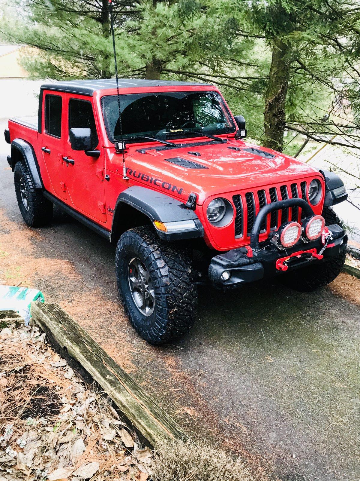 Jeep Gladiator Red Rubicon 2" RE budget boost and 37 Nitto Ridge Grapplers IMG_0528