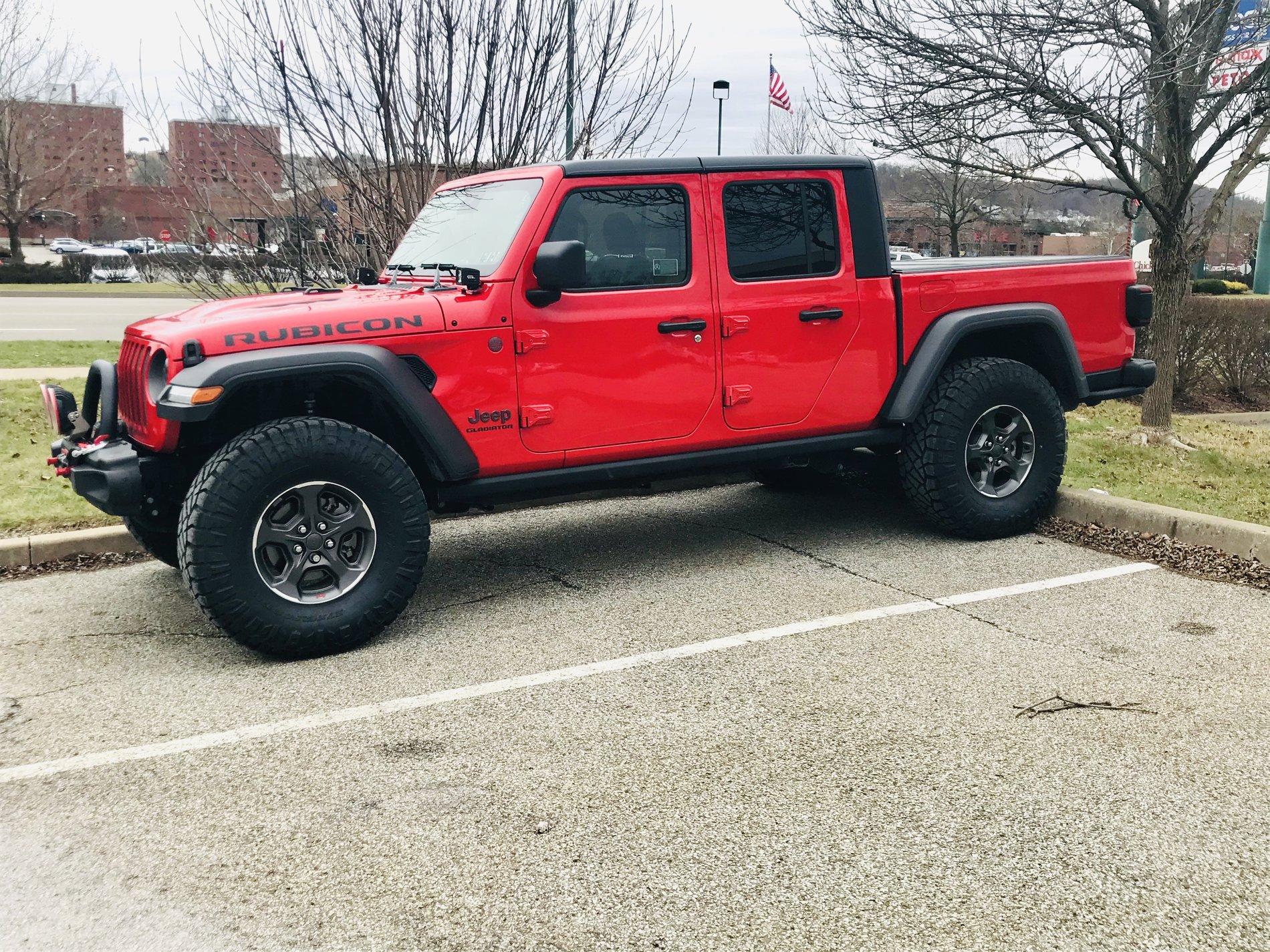Jeep Gladiator Red Rubicon 2" RE budget boost and 37 Nitto Ridge Grapplers IMG_0534