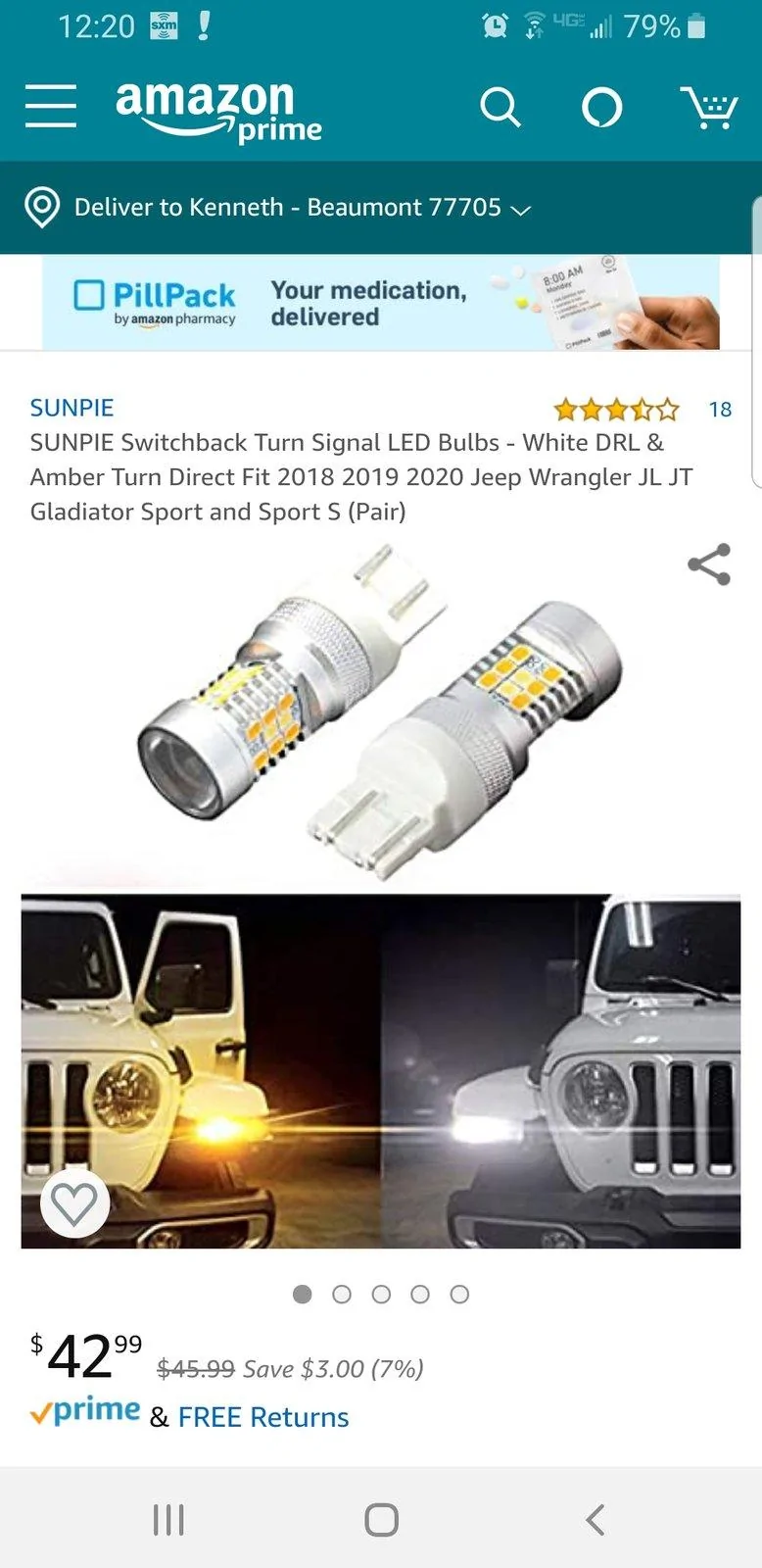 Jeep Gladiator Fender Flare White / LED vs Amber Screenshot_20200105-122027_Amazon Shopping