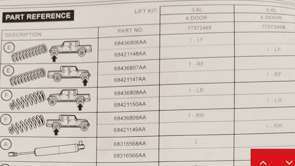 Jeep Gladiator 2" Mopar Lift Spring Availability? B3641608-E6C4-4C16-9AD6-9641C676B39B