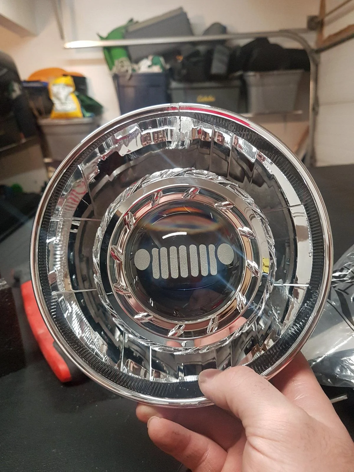 Jeep Gladiator LED Headlights are dangerous in snow/ice storm 20191218_232114