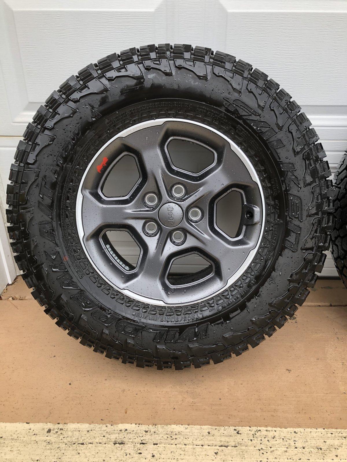 Jeep Gladiator Rubicon Wheels and Falken Wildpeak AT3W Tire Set with TPMS plus Spare Tire 669C0276-54E5-4358-B1F9-2588307E004D