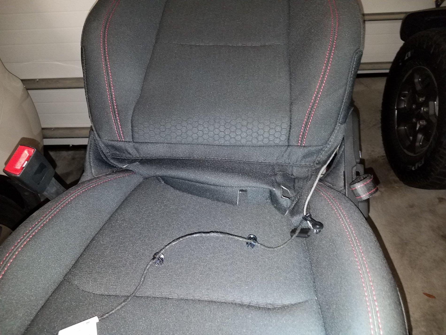 Jeep Gladiator Degreez Heated and Cooled seat install with Katzkins leather 20200118_203510