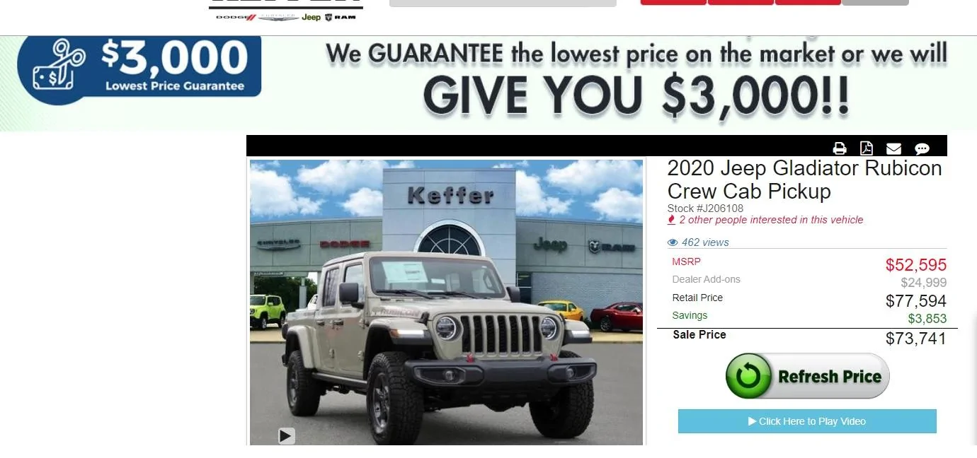 Jeep Gladiator Here you go, your $73K Gladiator! $73K