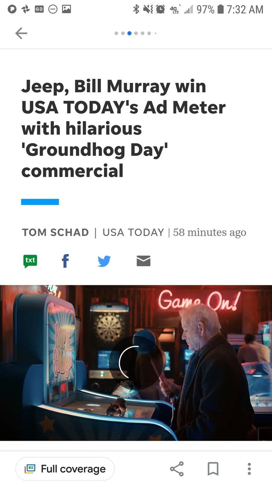 Jeep Gladiator Jeep "Groundhog Day" Superbowl Commercial! [Updated With Extended Directors Cut] Screenshot_20200203-073210_Google News