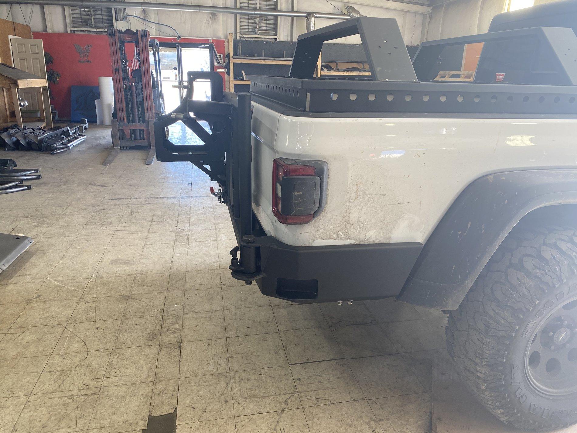 Jeep Gladiator Rear bumper with double swing outs by SOS Offroad Concepts CC3A5877-C90E-4235-B856-22B6FFE6E016