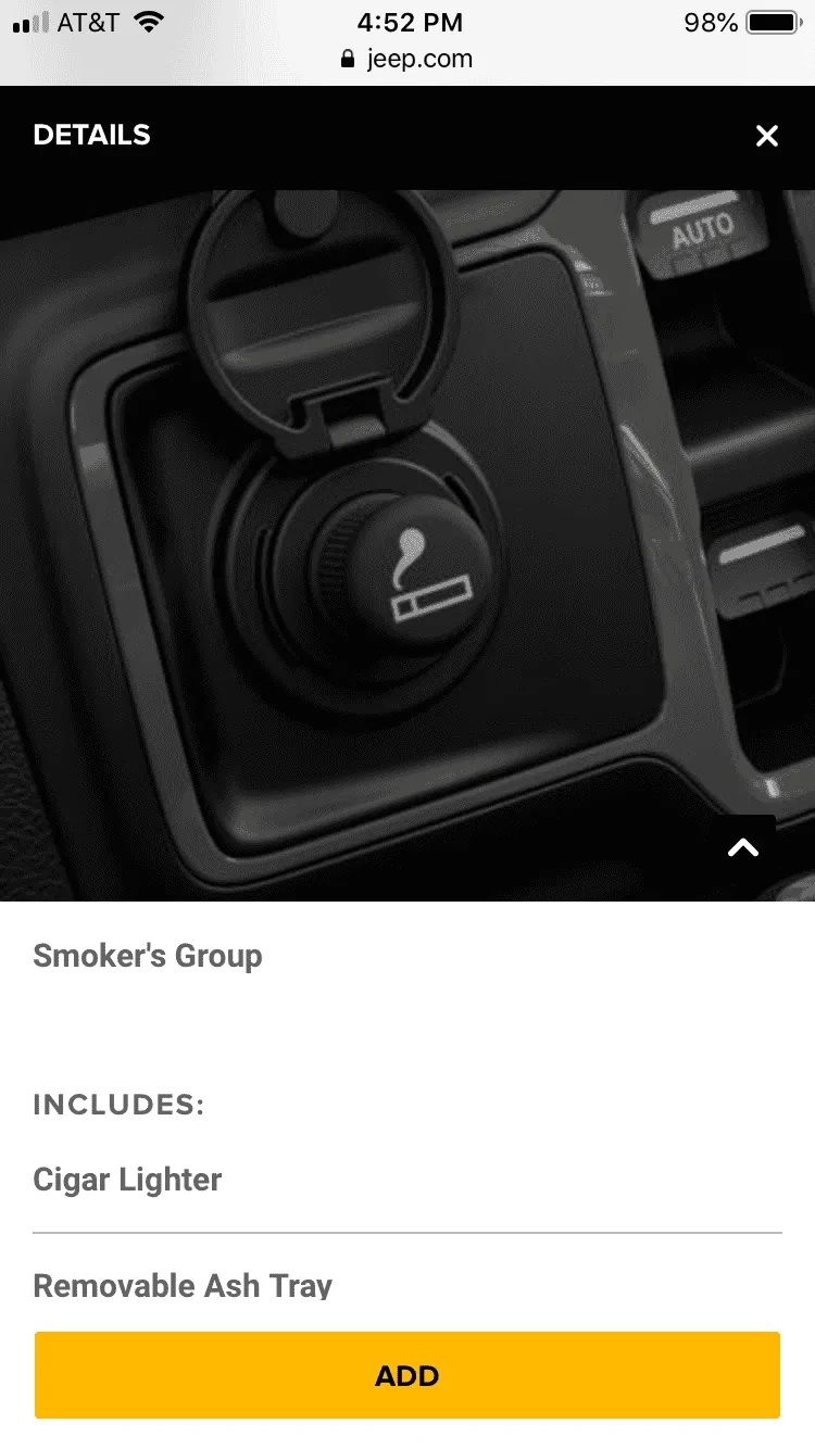 Jeep Gladiator Smokers group - ash tray DB9379DB-4065-48EA-A8C1-80C8AD8ECB35