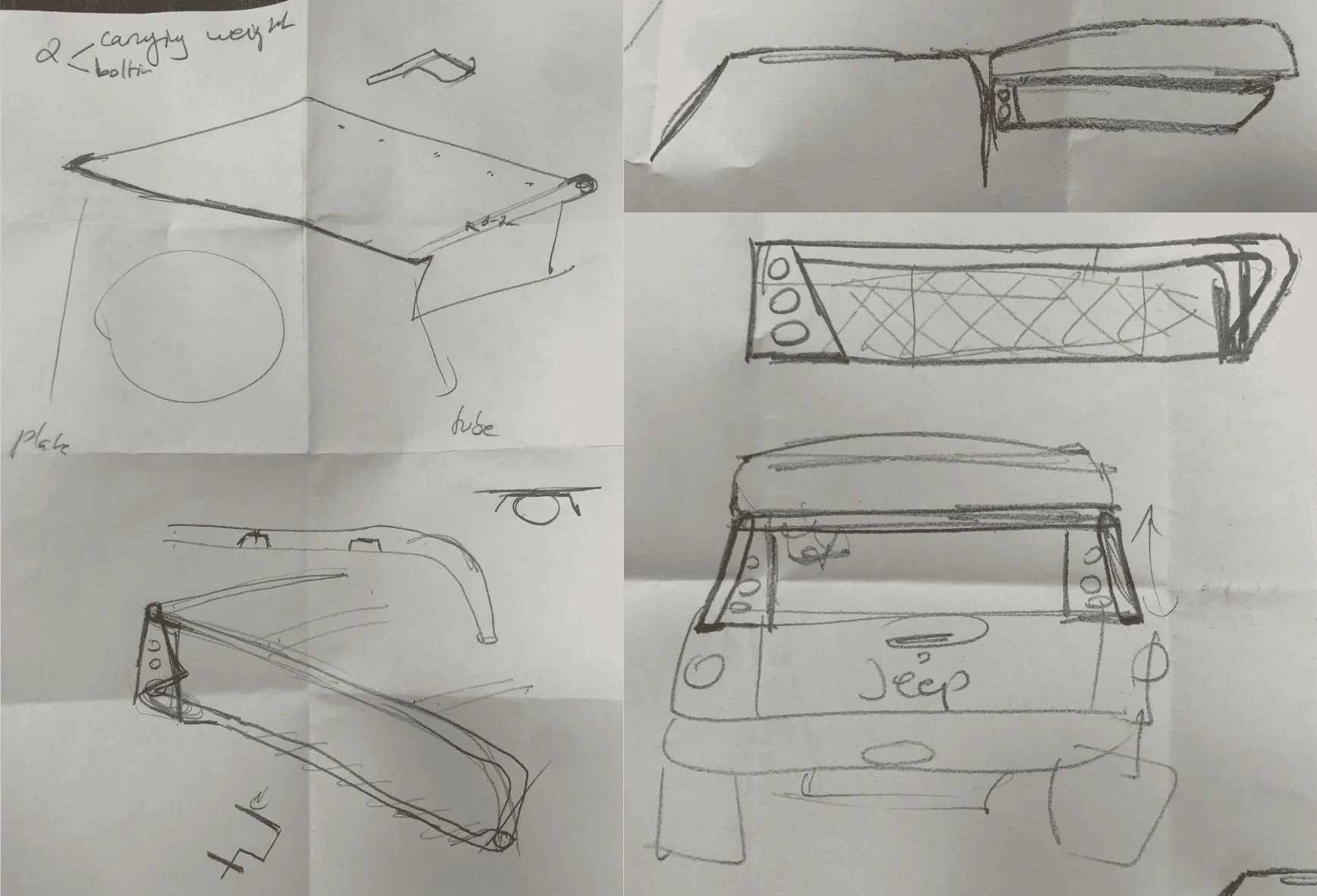 Jeep Gladiator Bed Rack and Roof Top Tents Rack sketch