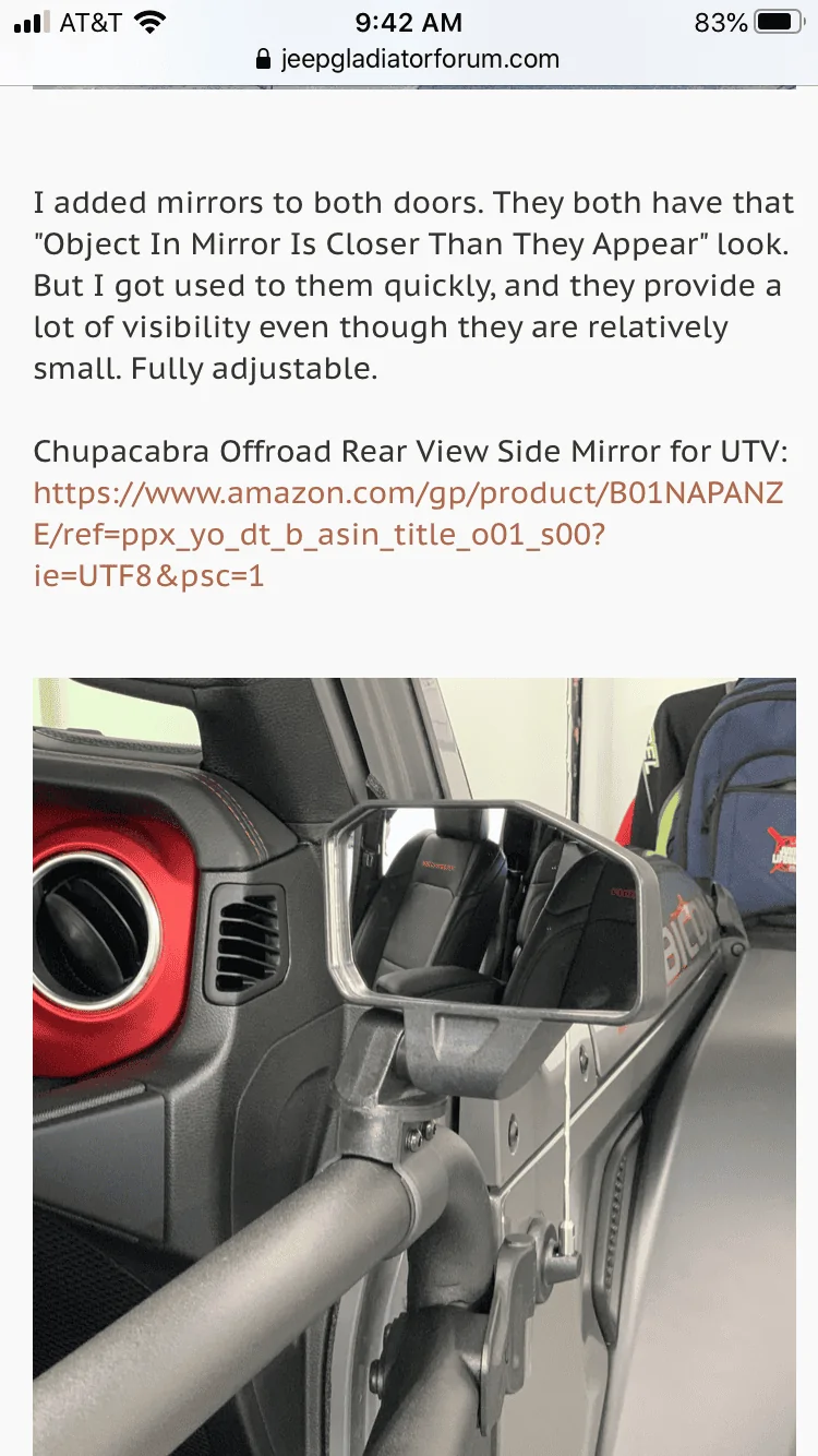 Jeep Gladiator Door off mirrors... Rugged Ridge? 81180DF1-BDB5-4CC2-9C70-38AEBA3B5ADD