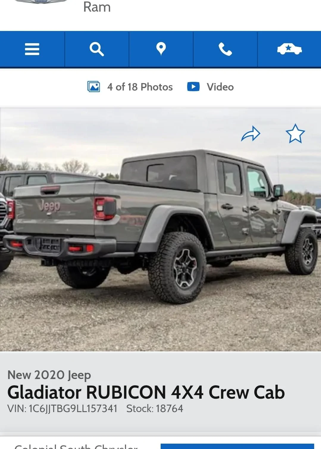 Jeep Gladiator Mass area willing to trade brand new sting gray hard top for dual top group black Screenshot_20200212-125137_Chrom