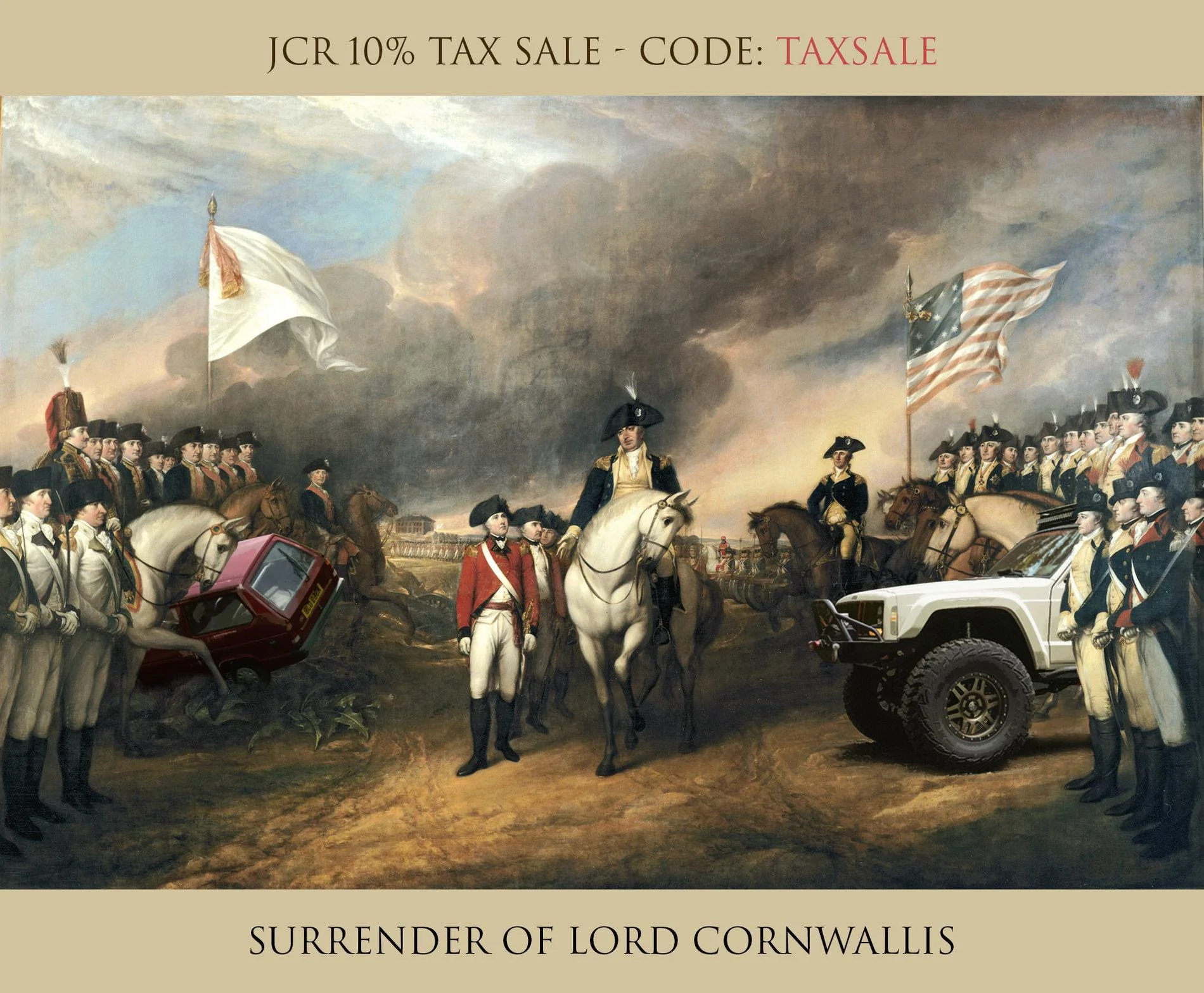 Jeep Gladiator JCR Tax Sale surrender-of-lord-cornwallis-larg