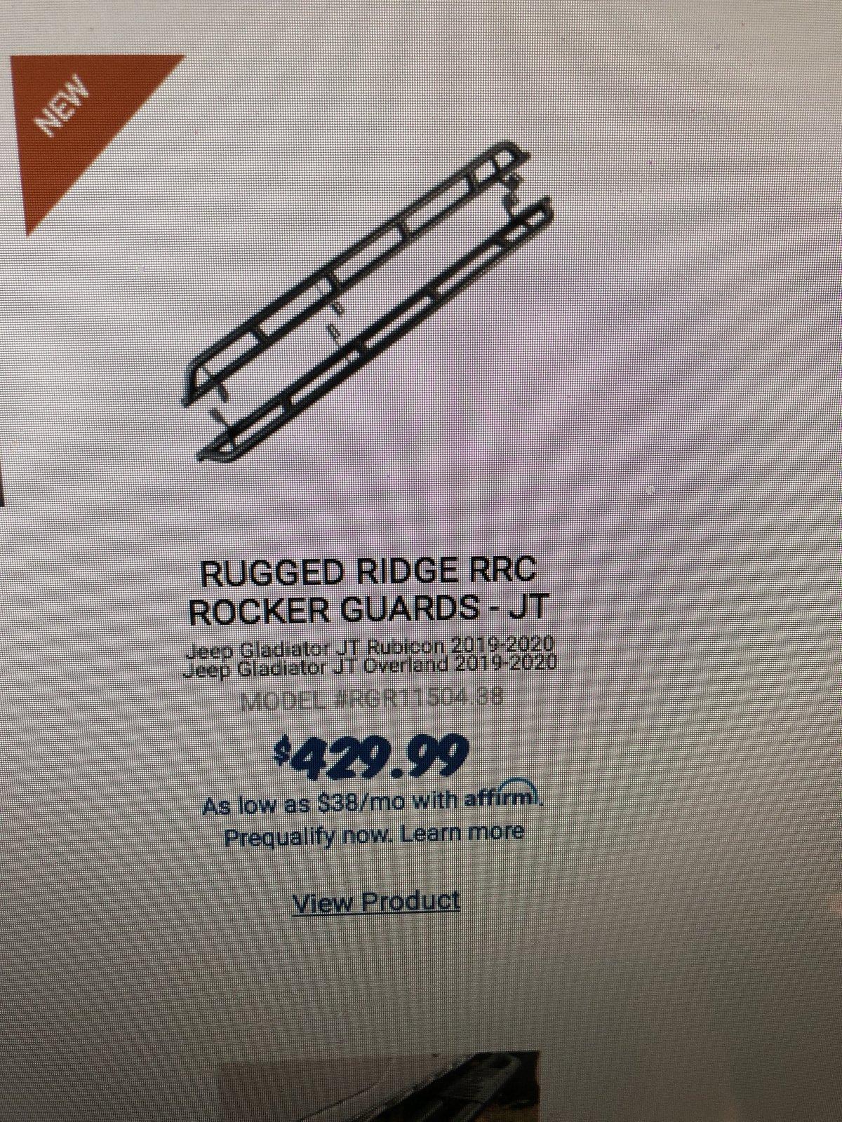 Jeep Gladiator Rugged Ridge RRC Rocker Guards [NEW] $150 8D250869-D67E-40CD-AF8E-3D86F0F167FB