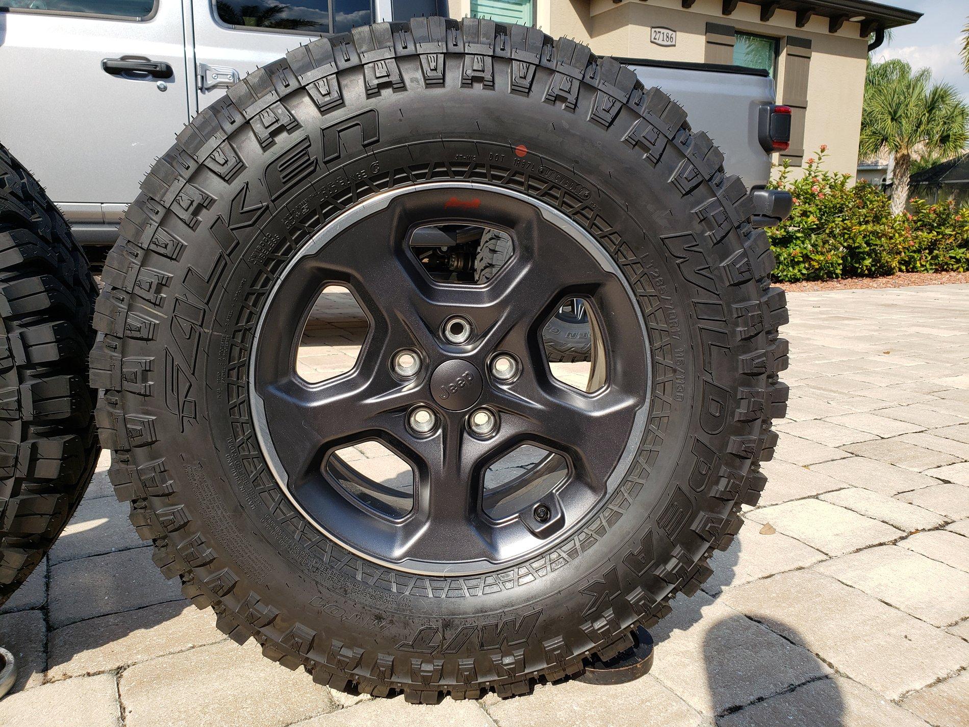 Jeep Gladiator FS:  4 New Take Off Gladiator Rubicon Wheels and Tires, OEM, $1200 20200218_145620