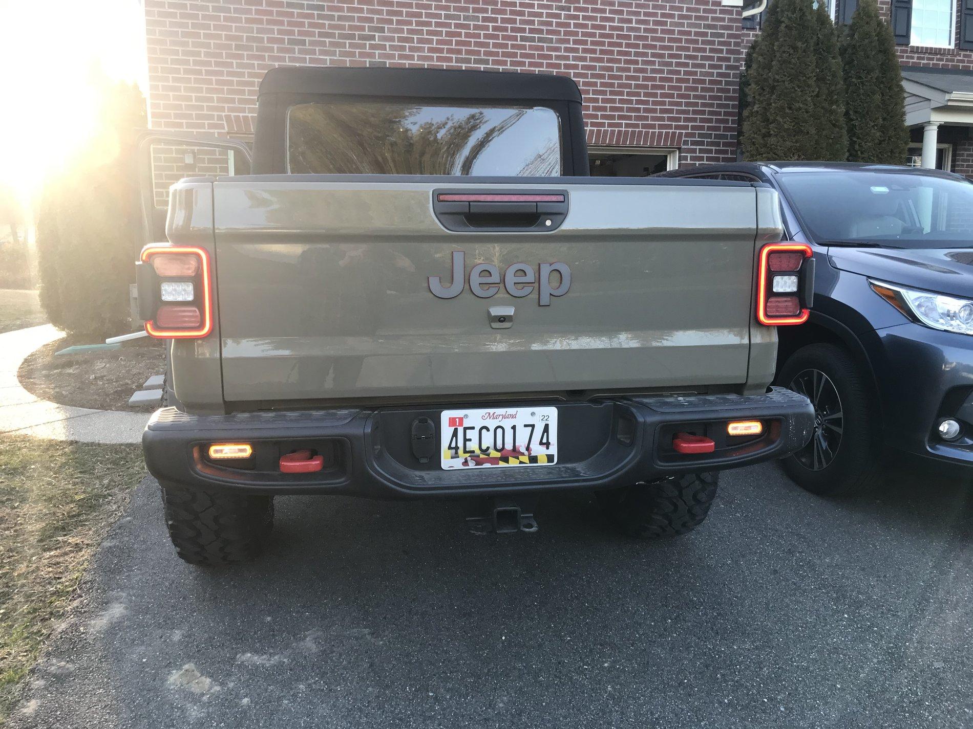 Jeep Gladiator Flush mount lights rear bumper IMG_0572
