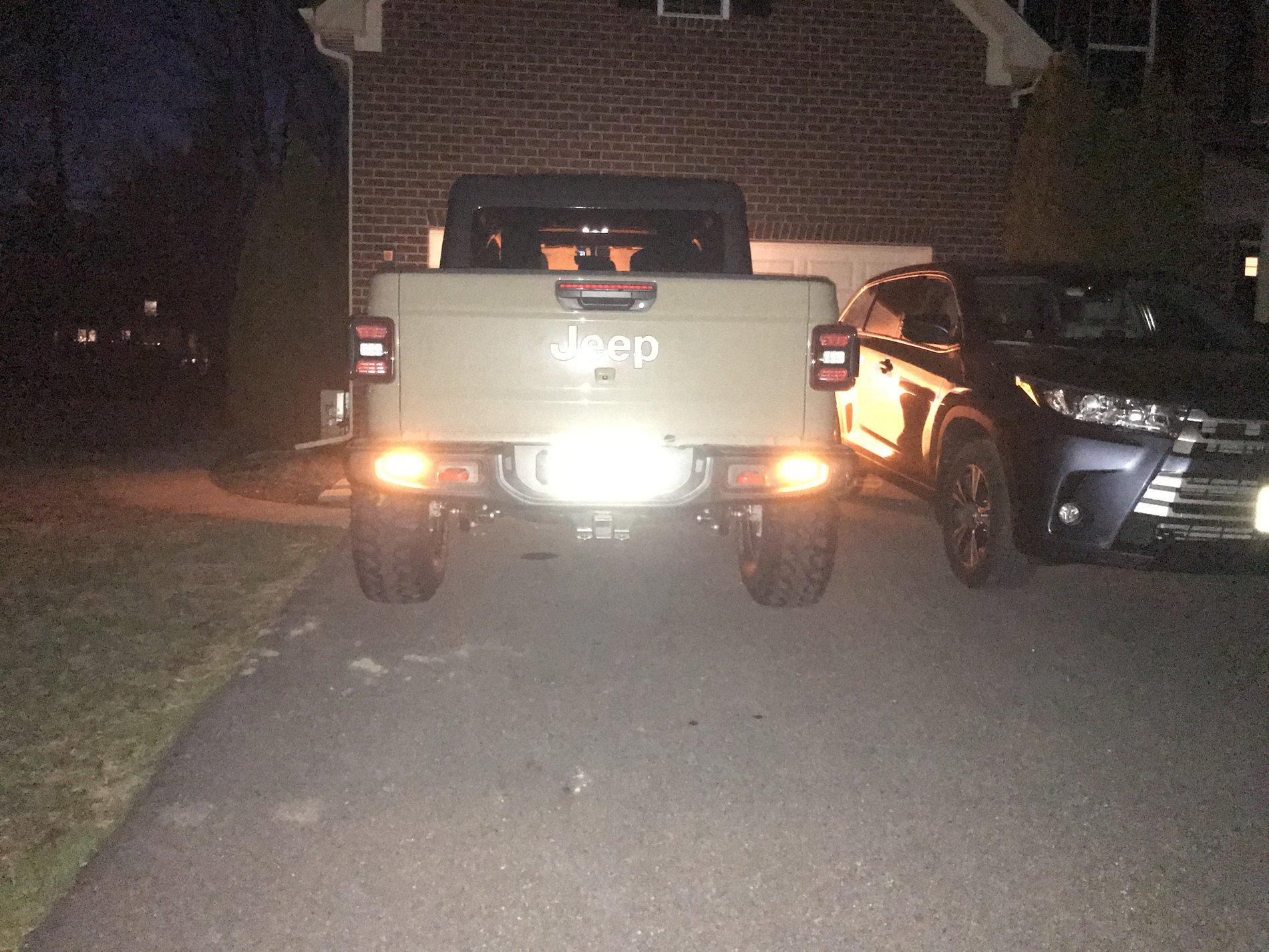 Jeep Gladiator Flush mount lights rear bumper IMG_0577