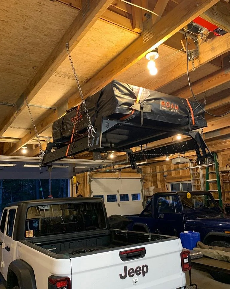 Jeep Gladiator Hoist to Lift Off Bed Rack and RTT hoist1