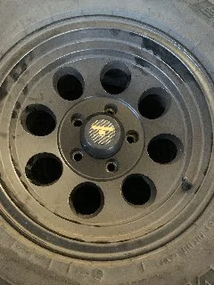 Jeep Gladiator $500 picked up. Five Goodyear Duratrac with wheels. 33x12.5x15. IMG-3660