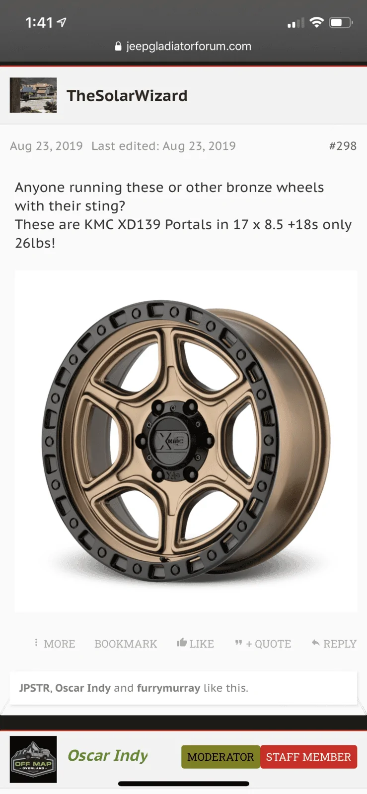 Jeep Gladiator Bronze wheel pics 68239FDE-D6E5-4114-B366-E24A24A66152