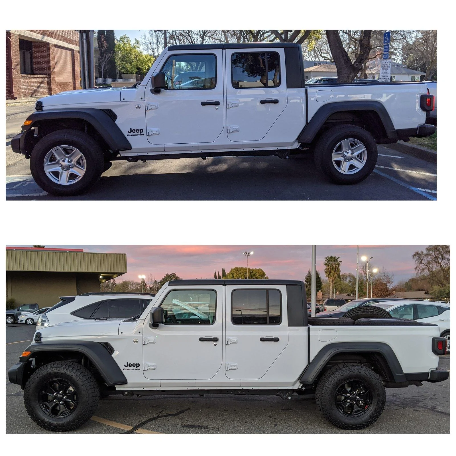Jeep Gladiator bigger tires on unlifted Sport S PhotoGrid_1583636743530