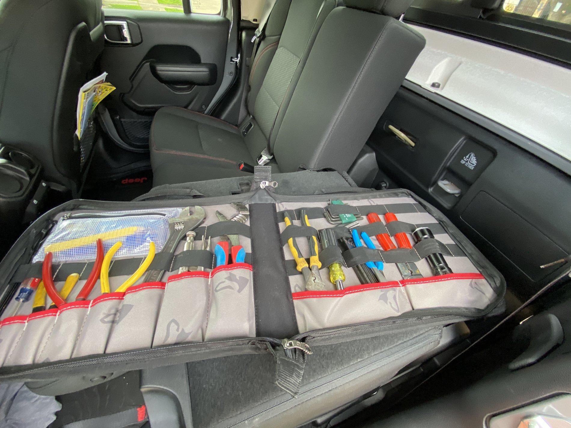 Jeep Gladiator Behind Rear Seat Tool Storage Pouch F4325617-6C55-470F-BAA1-9AEE1735B7E2
