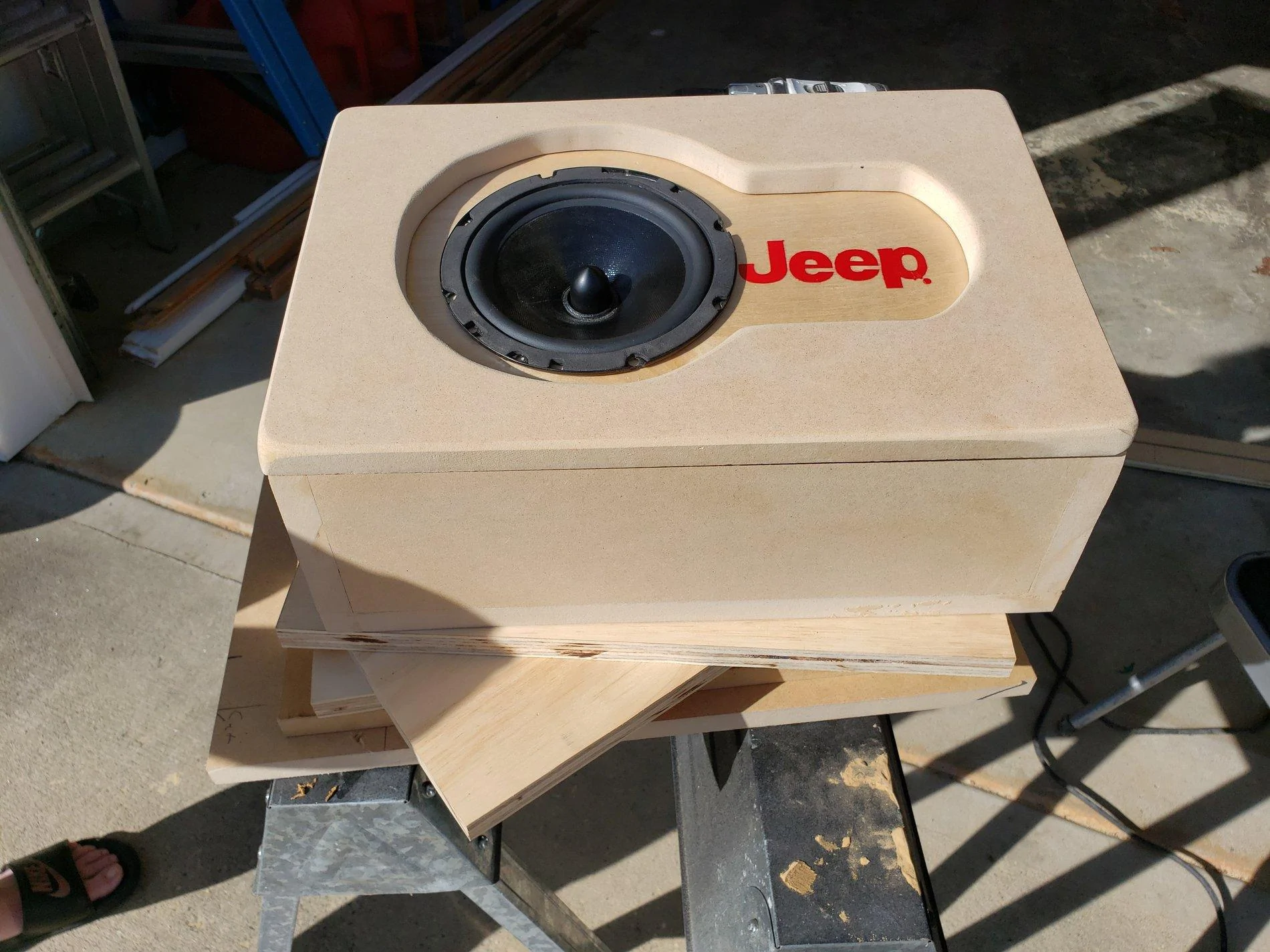 Jeep Gladiator 7" radio subwoofer and amp addition 20200326_171531