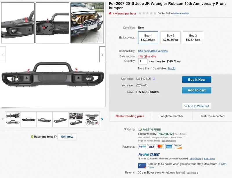 Jeep Gladiator Cheap eBay bumper 49712640966_37a4a6f21d_c