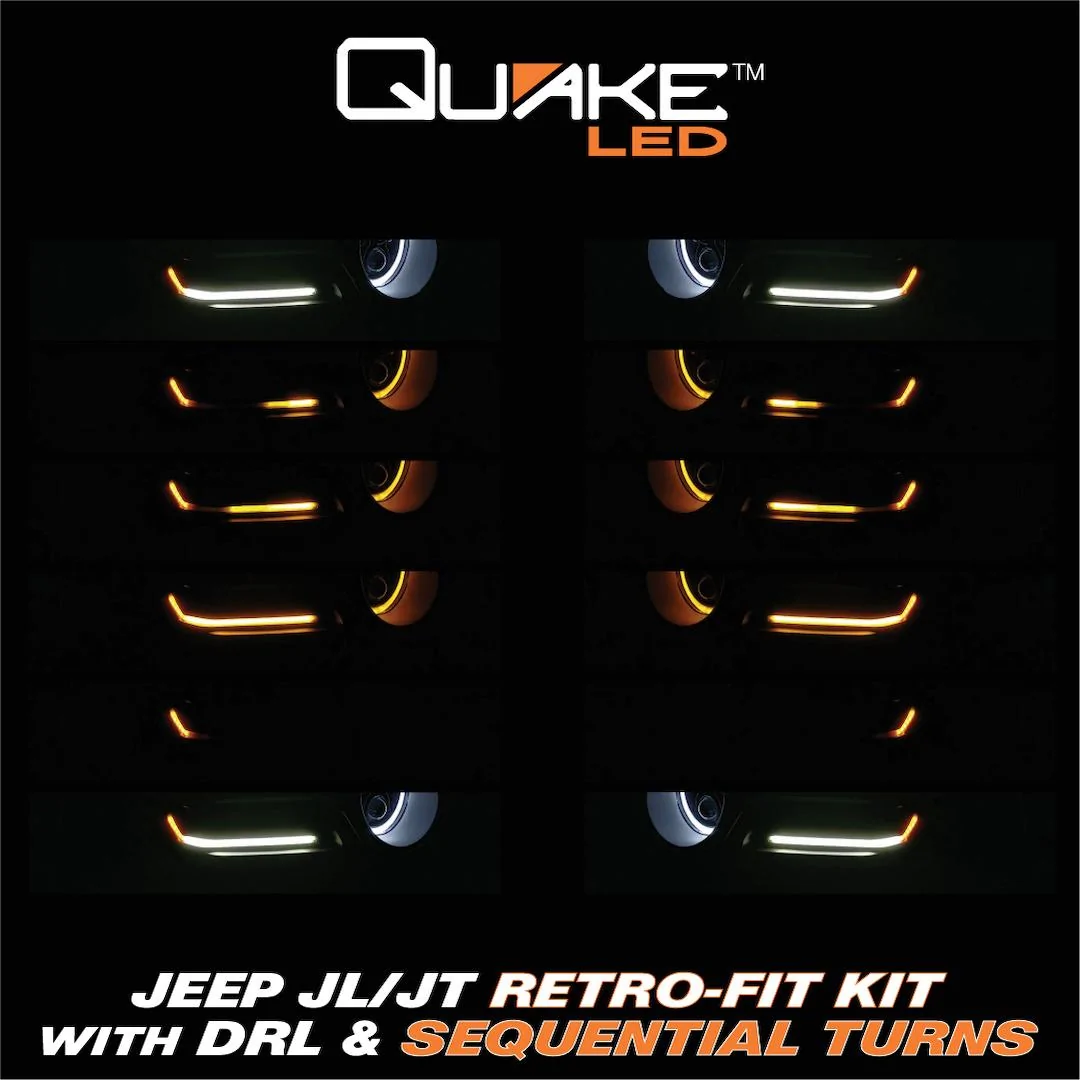 Jeep Gladiator QUAKE LED JT GLADIATOR / JL WRANGLER RETROFIT KIT WITH SEQUENTIAL TURN & DRL...NO DASH ERRORS 992_DRL_ads-06