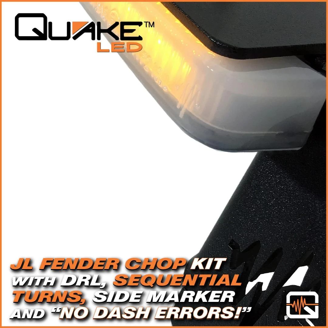 Jeep Gladiator Check Out! Quake LED's Jeep JT Gladiator/JL Wrangler DRL, Amber Sequential Turn Signal Fender Chop 993_drl_ads-05-jpg