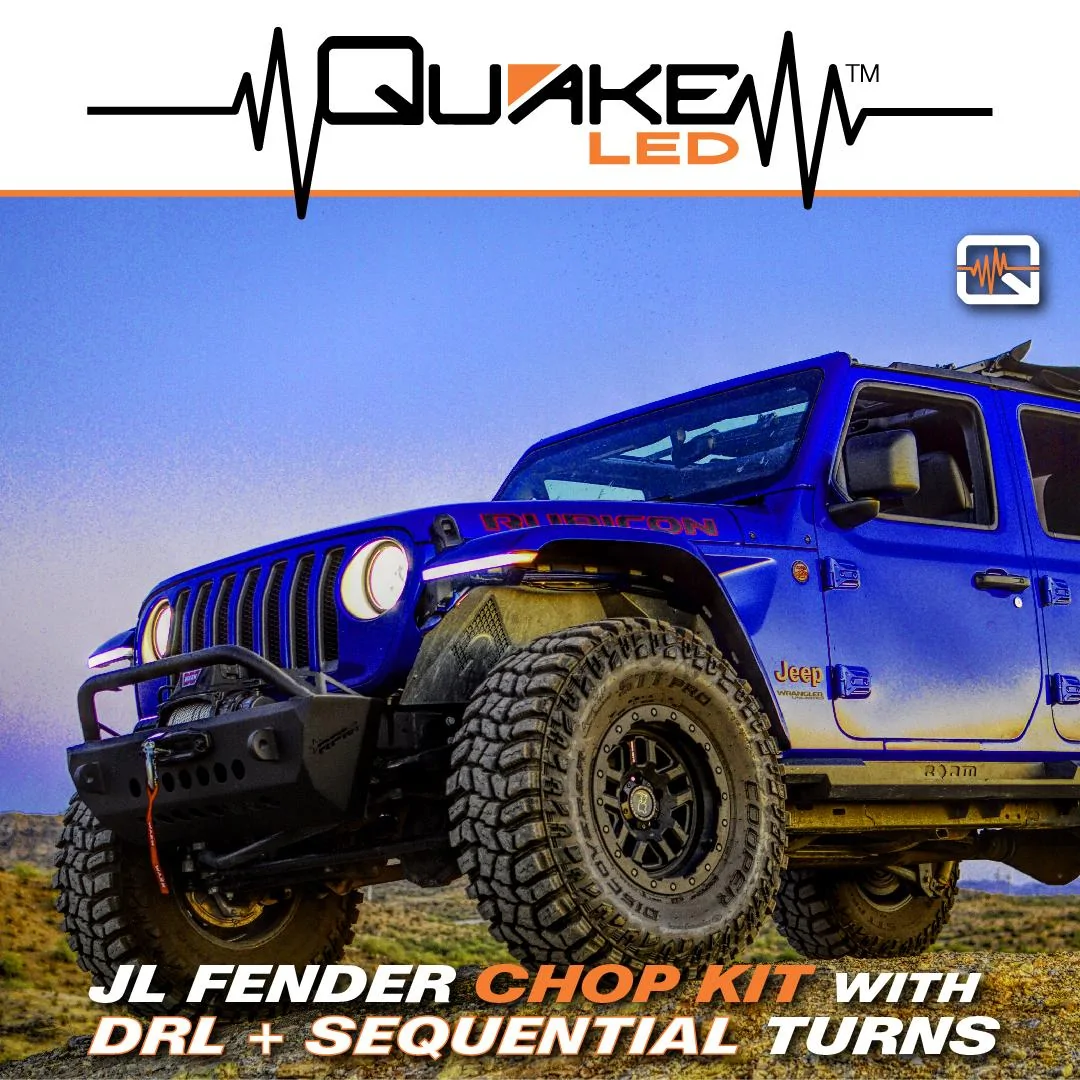 Jeep Gladiator Check Out! Quake LED's Jeep JT Gladiator/JL Wrangler DRL, Amber Sequential Turn Signal Fender Chop 993_drl_ads-04-jpg