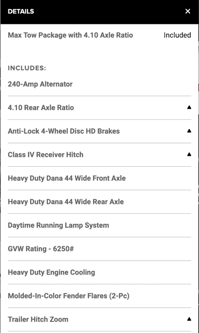 Jeep Gladiator Build Calculator has "Max Tow" option available now... max-tow