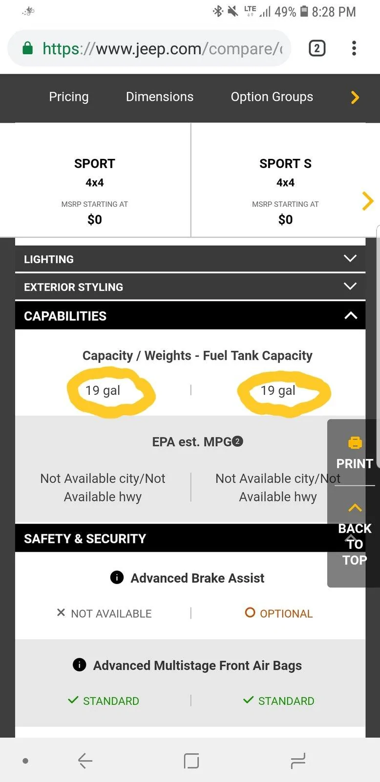 Jeep Gladiator *Edit: Taken down by FCA* Hidden on Jeep.com | Options Matrix and Pricing Placeholders 20190128_202940