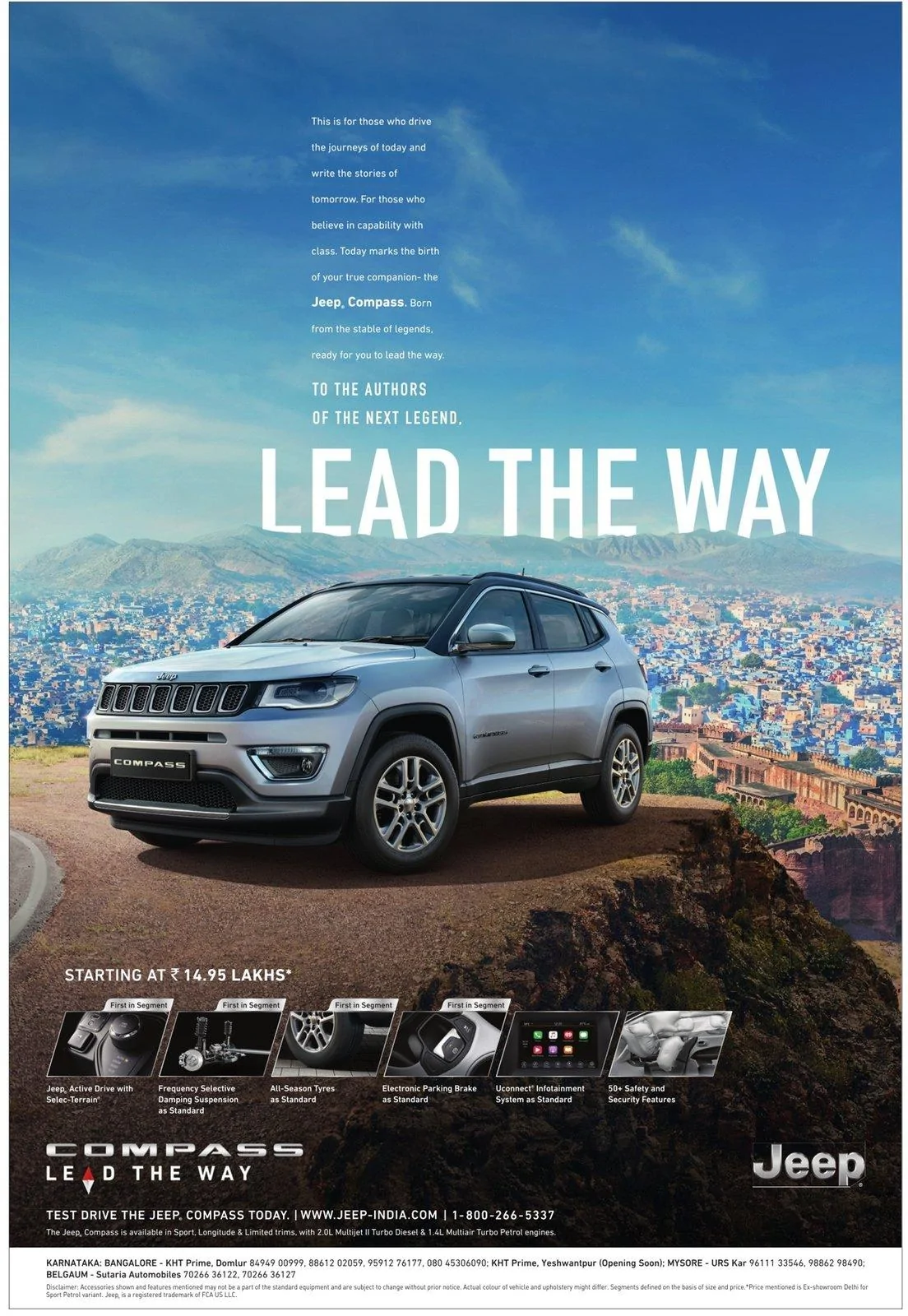 Jeep Gladiator Possible bad news jeep-compass-lead-the-way-ad-times-of-india-bangalore-01-08-2017