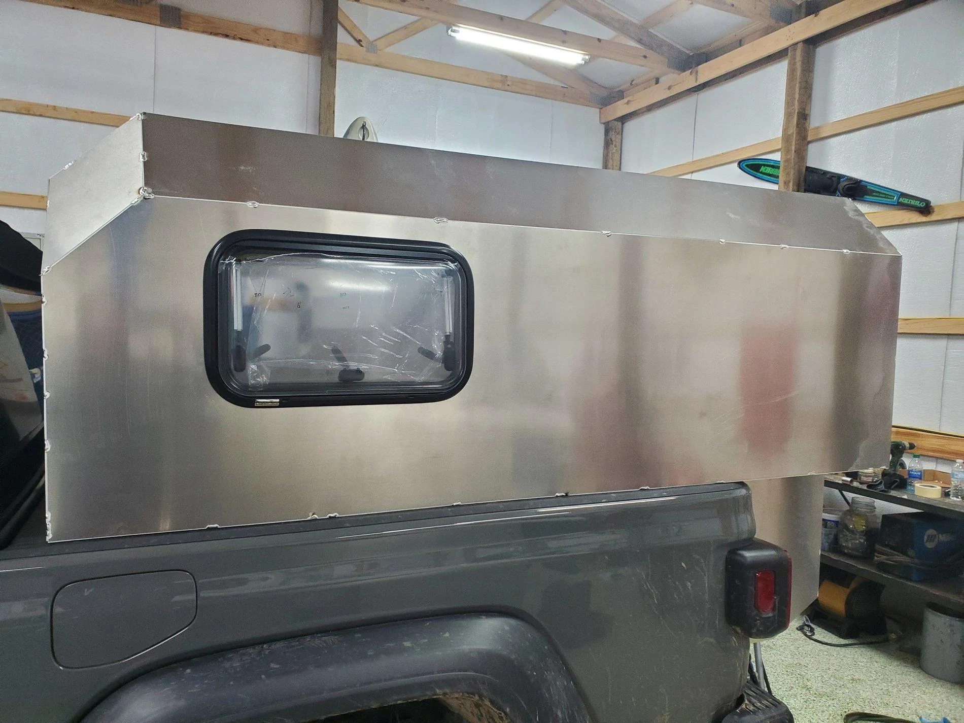Jeep Gladiator Custom ALuminum slide in camper. Vagabond Vault 20200405_142005