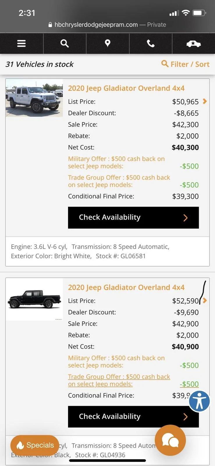 Jeep Gladiator What is everyone seeing? Below Invoice and rates? Screenshot 2020-04-07 at 2.31.11 PM