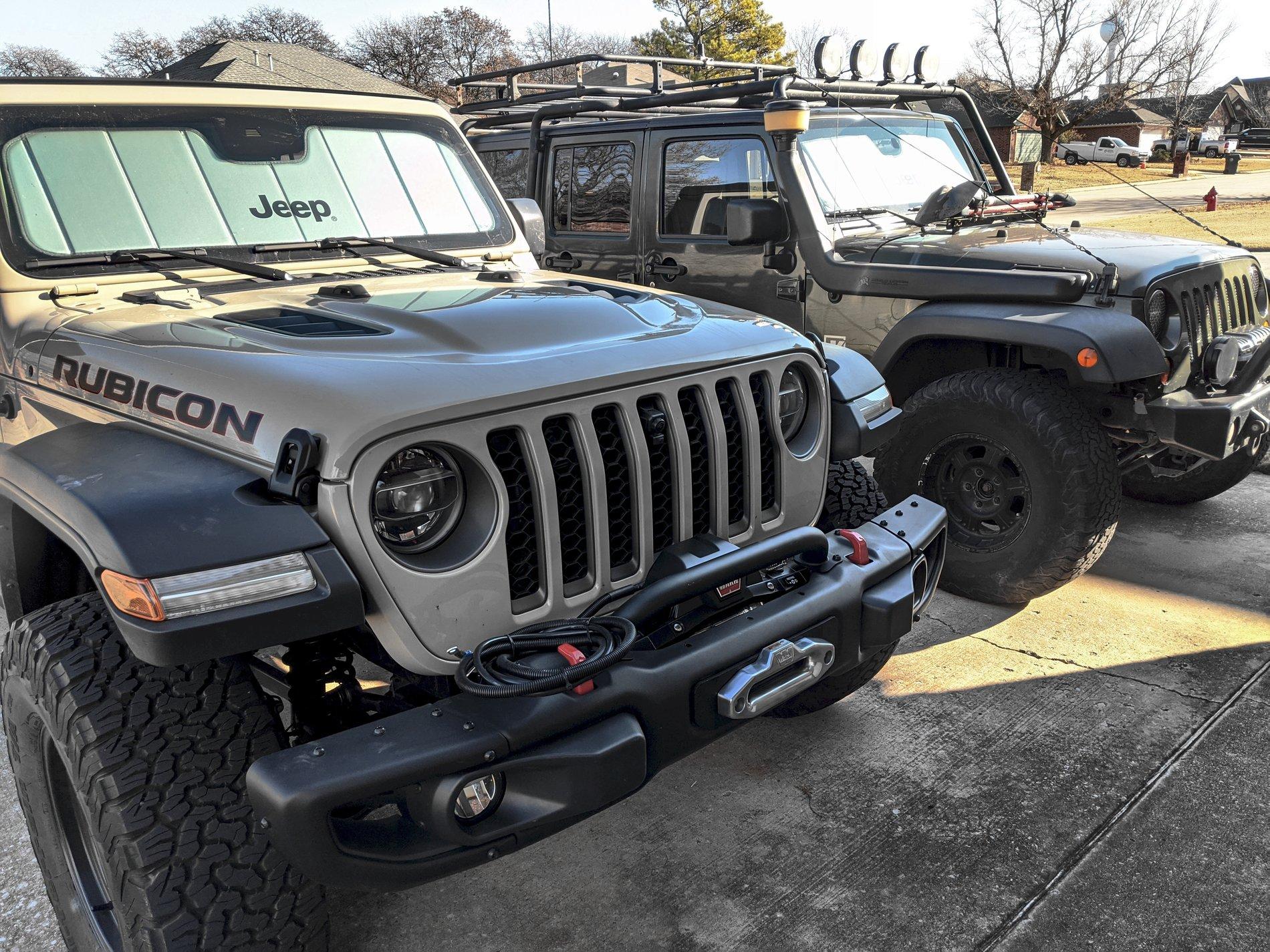 Jeep Gladiator Gator Green really does change color during the day. Gladiator, Dec 19, CP_141446, Gladiator with New Bumper and Winch