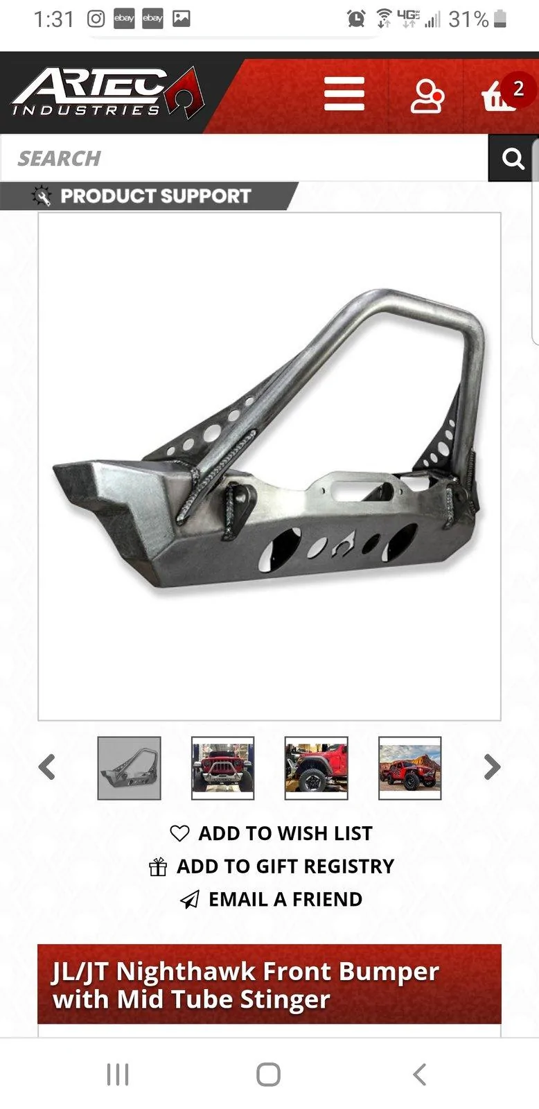 Jeep Gladiator Artec Nighthawk Stinger Front Bumper Screenshot_20200411-013106_Chrom