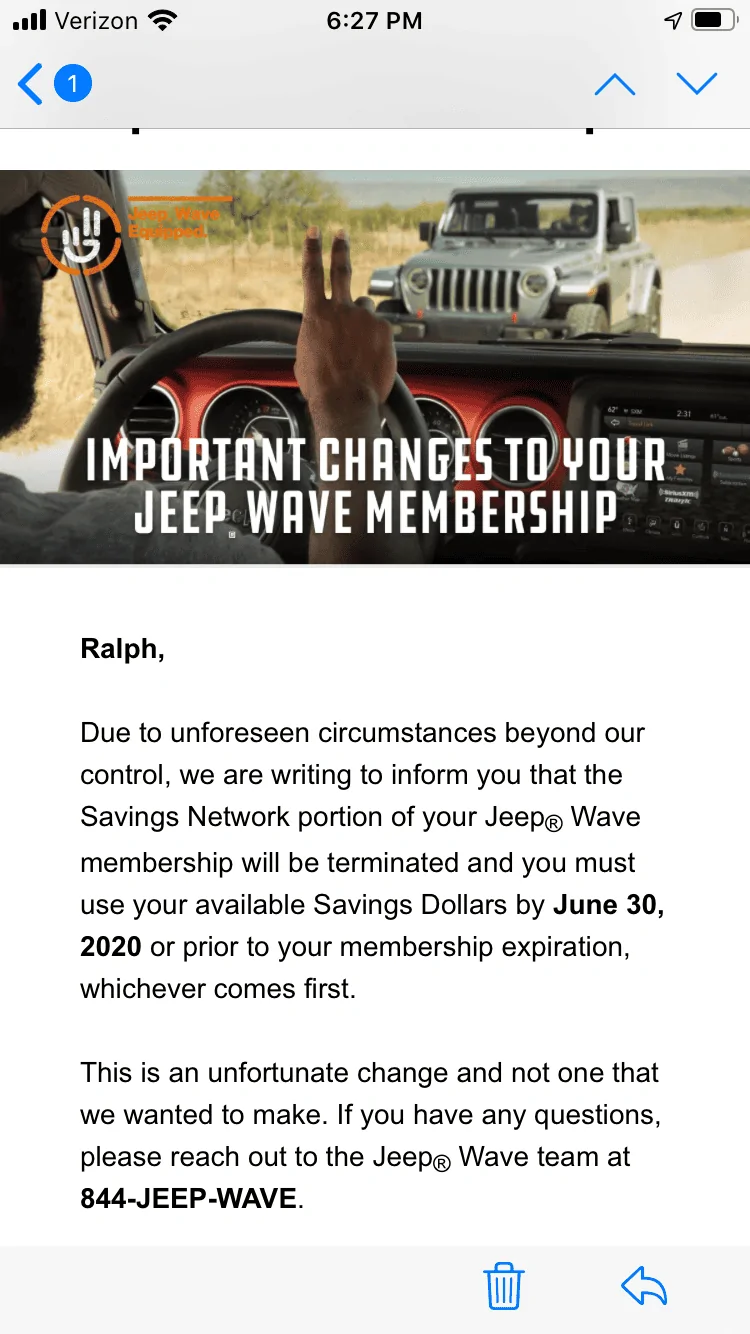 Jeep Gladiator Jeep Wave No More! [Clarification: Only Discounts on Jeep Merchandise Cancelled] CDCBD69F-B267-4A4D-8EC3-B169C1A69246